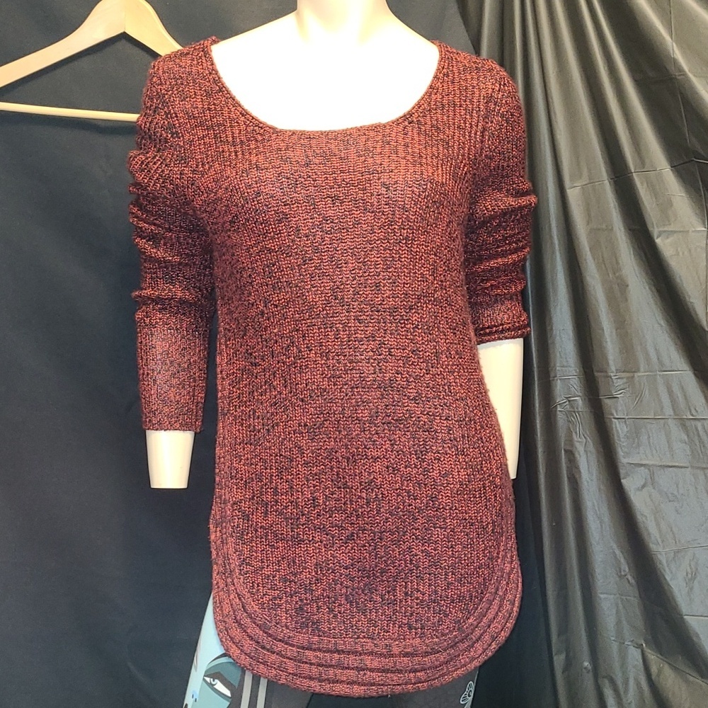 Tribal Maroon Scoop Neck Sweater SIZE MEDIUM